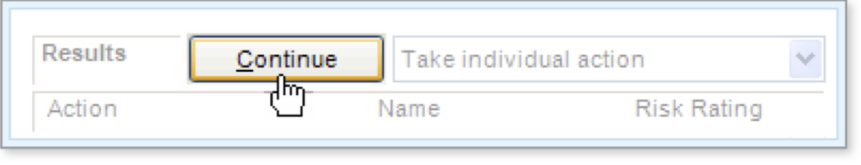 Click the Continue button to remove the selected items.