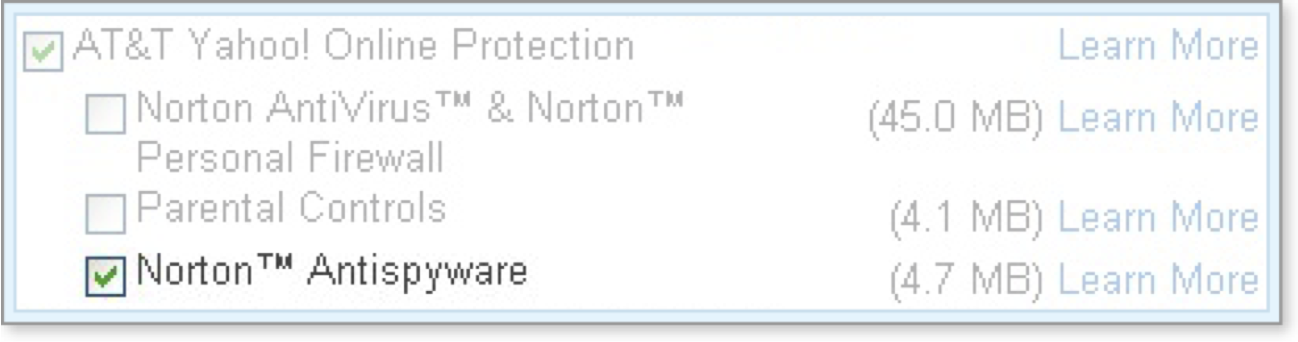 Select Norton Antispyware to install.