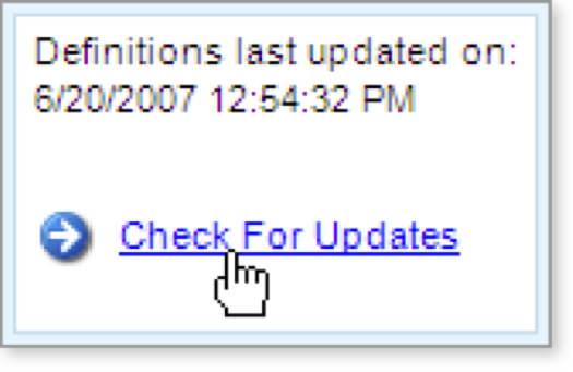 Click the Check For Updates link.