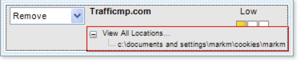 Get information about the location of a suspect file.