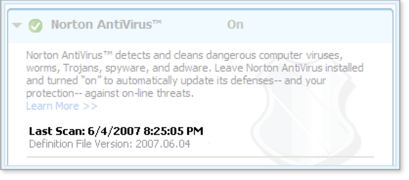 You can see when the last AntiVirus scan occurred.