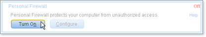 Click Personal Firewall, then click Turn On