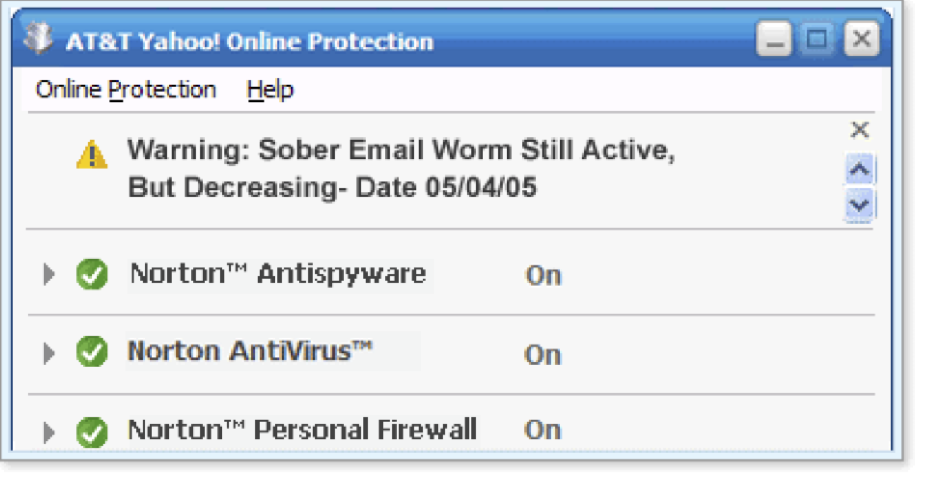 Example of an alert on the dashboard