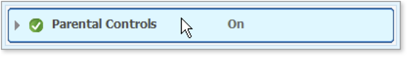 Click Parental Controls to open its display area.